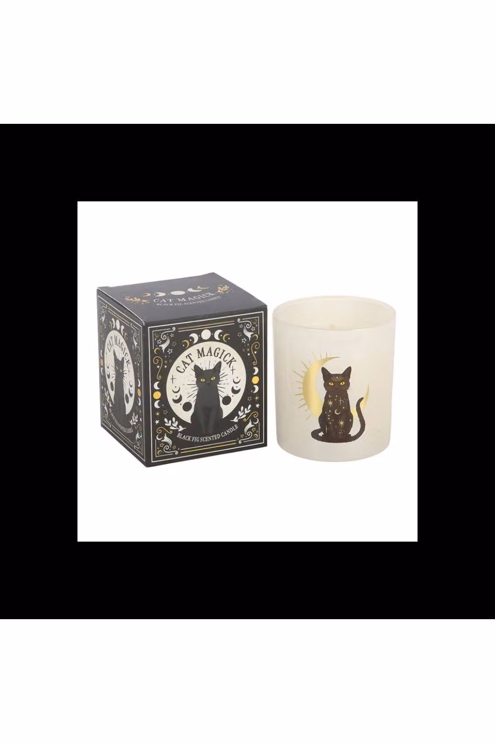 KDMD Black Cat Magick Black Fig Scented Candle, White, 28 Hour Burn Time – 2
