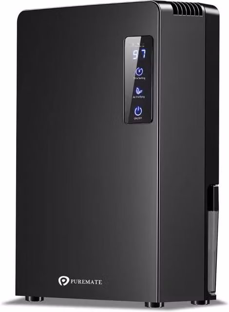 PureMate Portable Dehumidifier, 2200ml, Black – 1