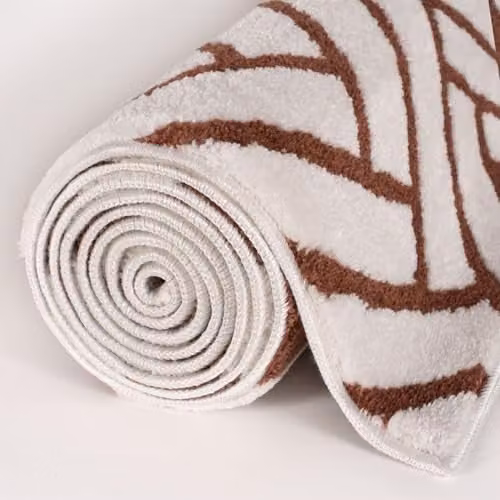 THE RUGS Loft Collection Modern Textured Living Room Rug in Chevron Terra, W: 80 cm, L: 300 cm – 6