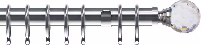 Terrys Silver Acrylic Ball 35mm Metal Curtain Pole