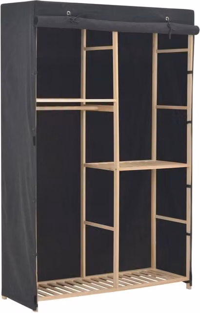 Berkfield Home 3-Tier Fabric Wardrobe in Grey, W/D/H: 110 x 40 x 170 cm – 1