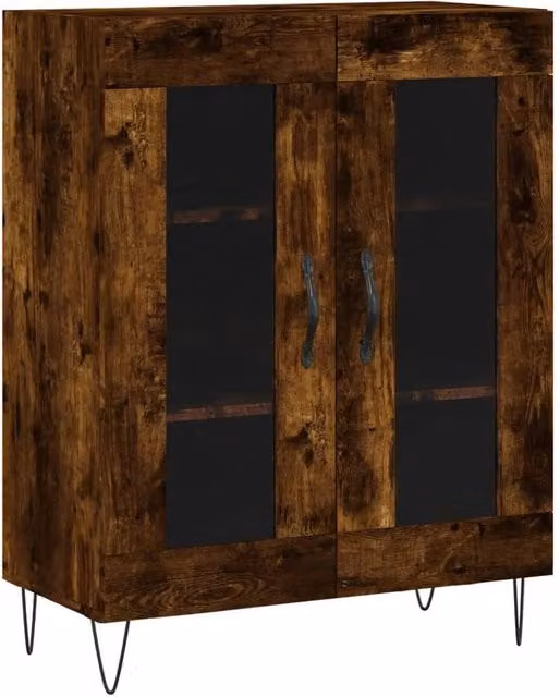 Berkfield Home Classic Sideboard in Smoked Oak, Brown, W/D/H: 69.5 x 34 x 90 cm
