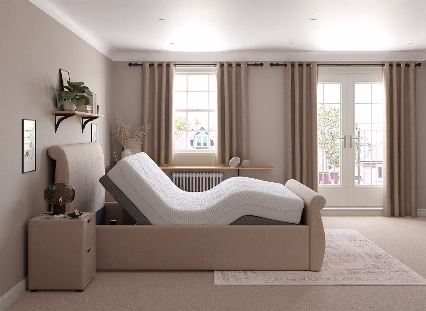 Dreams Lucia Sleepmotion Double 400i Adjustable Upholstered Bed Frame, W/D/H: 140 x 200 cm