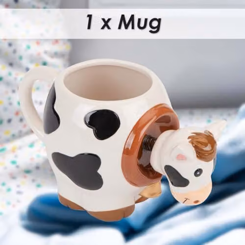VFM e-Store Shaking Cow Wobble Mug, Multicolour, W: 11 cm, D: 10 cm – 3