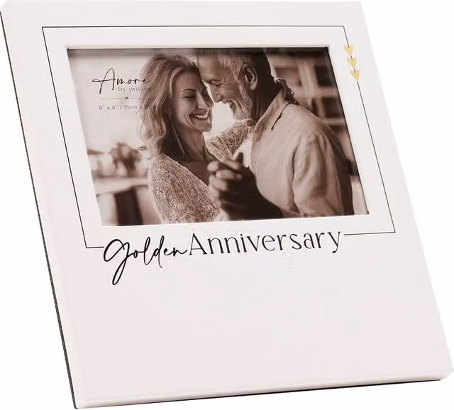 Amore by Juliana Classic Rectangular Single Photo Frame in White for Wedding or Anniversary Gifts, W/H: 15.24 x 15.24 cm – 1