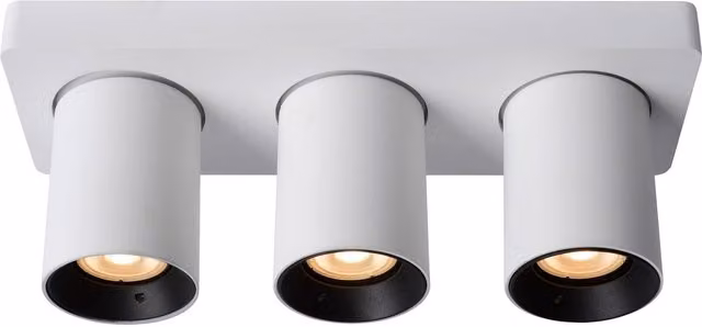 Lucide Modern White Aluminium Triple Ceiling Spotlight with Adjustable GU10 LED Downlights
