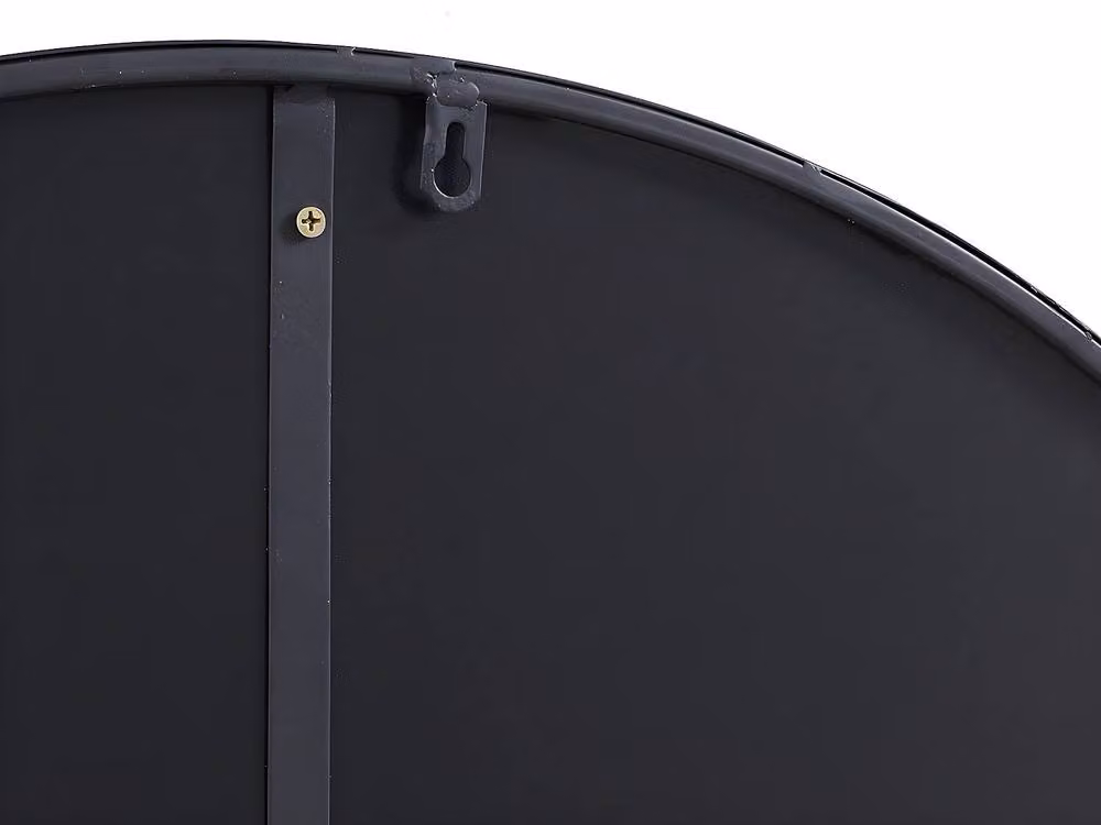 JAFFREL Vente-unique Round Wall-Mounted Metal Mirror in Black, Diameter: 80 cm – 4