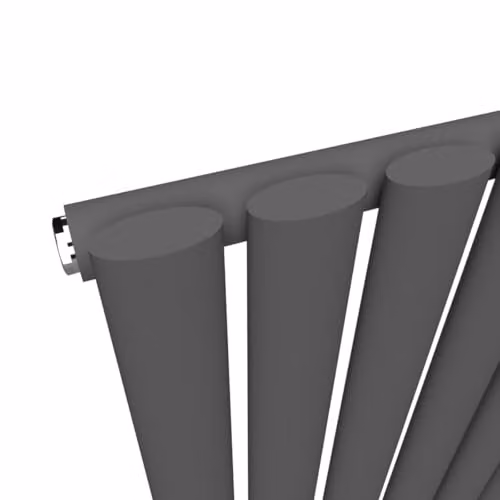 Lux Heat Anthracite Grey Oval Vertical Single Panel Designer Radiator H 180 cm x W 54 cm – 3
