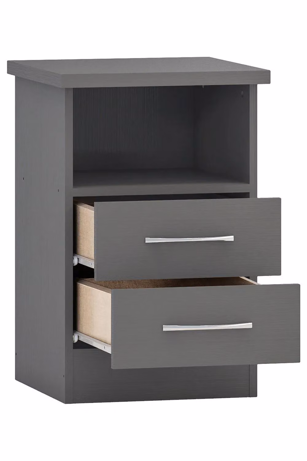 Seconique Nevada 2 Drawer Bedside Table in Grey – 3