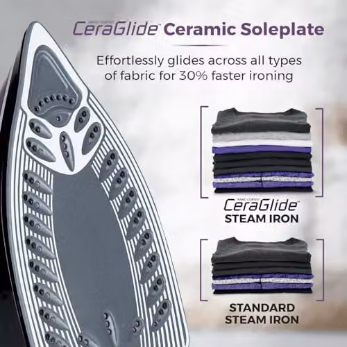 Tower Steam Iron with Ceramic Non-Stick Soleplate and Anti-Calc System, Purple – 4