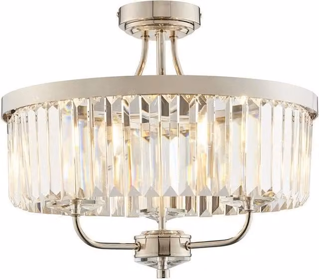 Netlighting Ascoli Dimmable 3 Light Modern Glass Ceiling Pendant in Grey and Transparent – 1