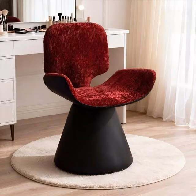 Rolipo Modern 360 Swivel Vanity Stool in Red and Black – 1