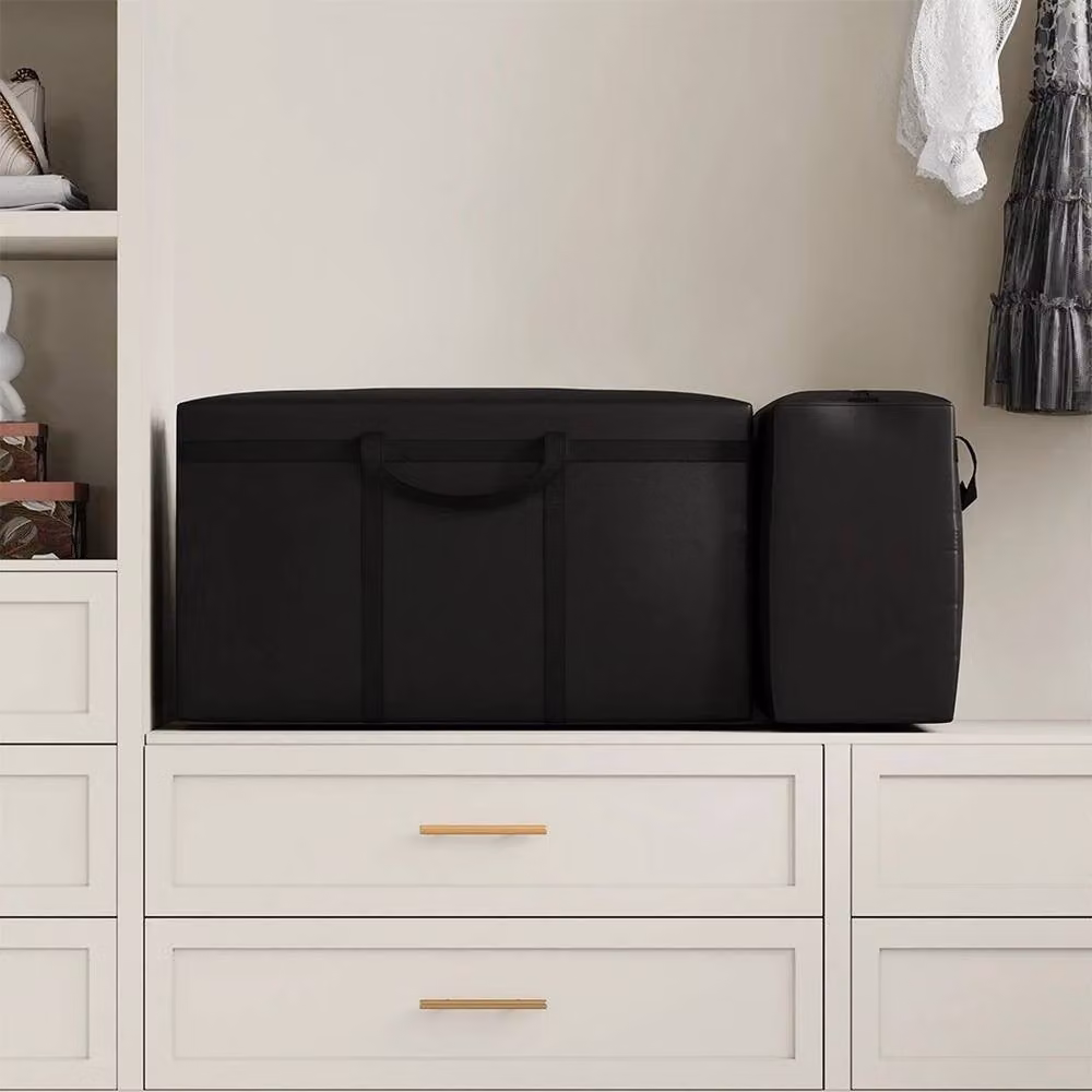 PAWNORA 2 Pack Oxford Clothes Storage Bags in Black, W/D/H: 80 x 25 x 45 cm – 5