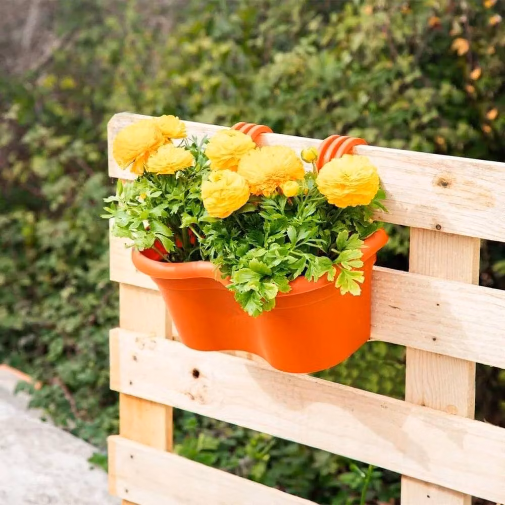 SPETLEK 2 x Hanging Railing Planter Window Box in Terracotta – 4