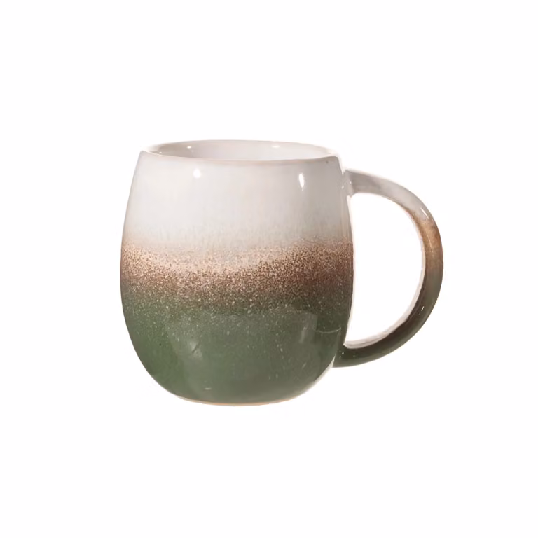 Sass & Belle Ombre Dip Glazed Ceramic Stoneware Mug in Green, Grey or Pink, 260 ml