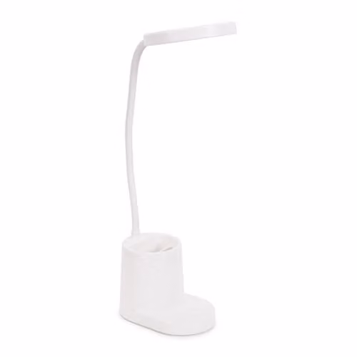ValueLights Marco Rechargeable Dimmable LED Desk Lamp with Pen Holder in White