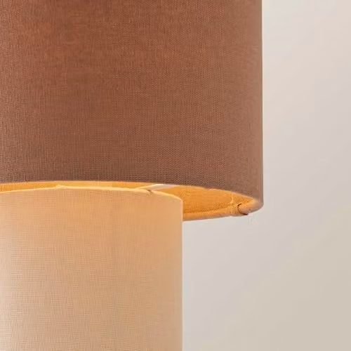 ValueLights Bobby Mocha Colour Clash Duo Fabric and Ceramic Table Lamp with Bulb, Brown and Beige – 3