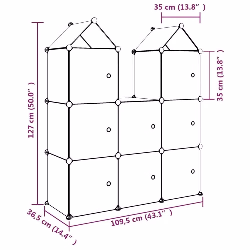 Berkfield Home Blue 8-Cube Storage Cabinet for Kids – 2
