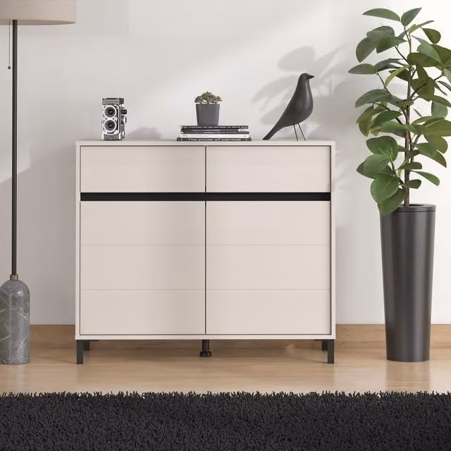 Dorel Home MARRON Cabinet 106 in Black and Beige
