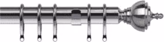 NewEdgeBlinds Silver Metal Curtain Pole Set, 120 cm