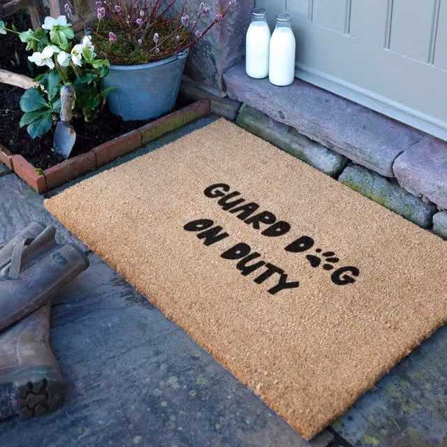 Artsy Mats Guard Dog On Duty Coir Doormat in Brown, W/D: 90 x 60 cm – 1