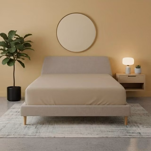 Snug City Beige Flannelette Fitted Cotton Sheet, W/D/H: 90 x 200 cm – 1