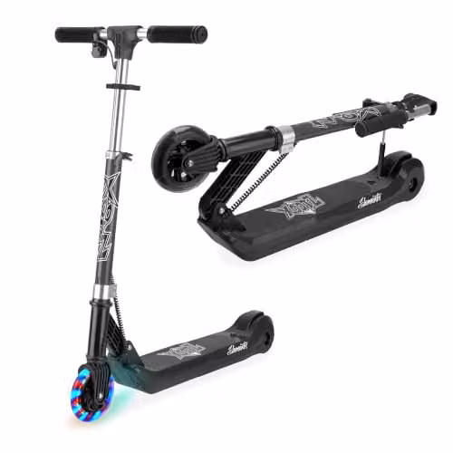 Xootz Foldable Electric Scooter with LED Lights, Black