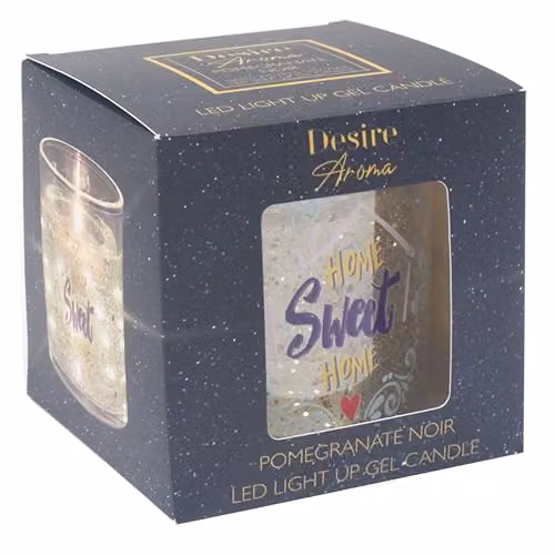 Garden Greatness Home Sweet Home Multicolour LED Gel Candle in Glass – 2