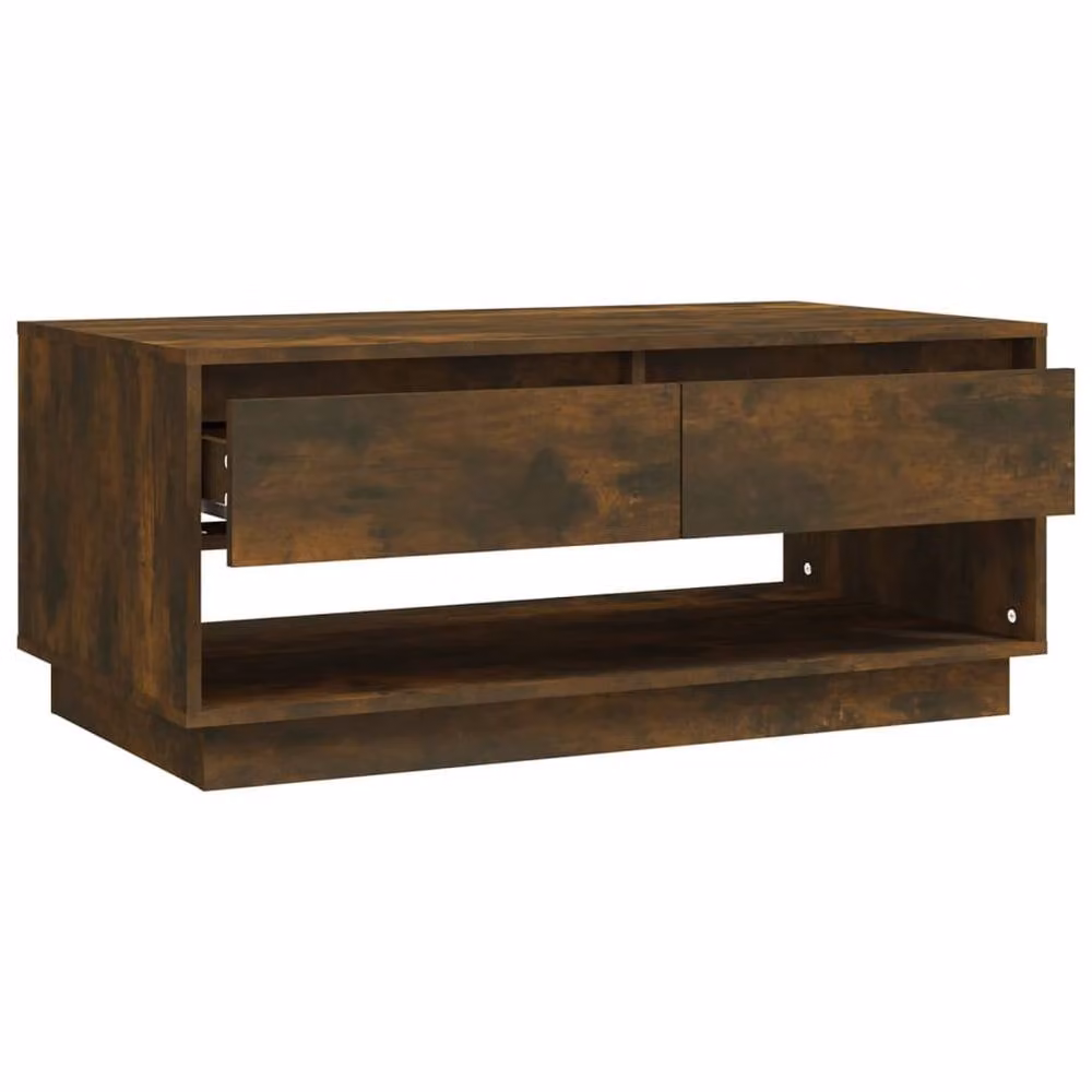 Berkfield Home Smoked Oak Coffee Table in Brown, W: 102.5 cm, D: 55 cm, H: 44 cm – 2
