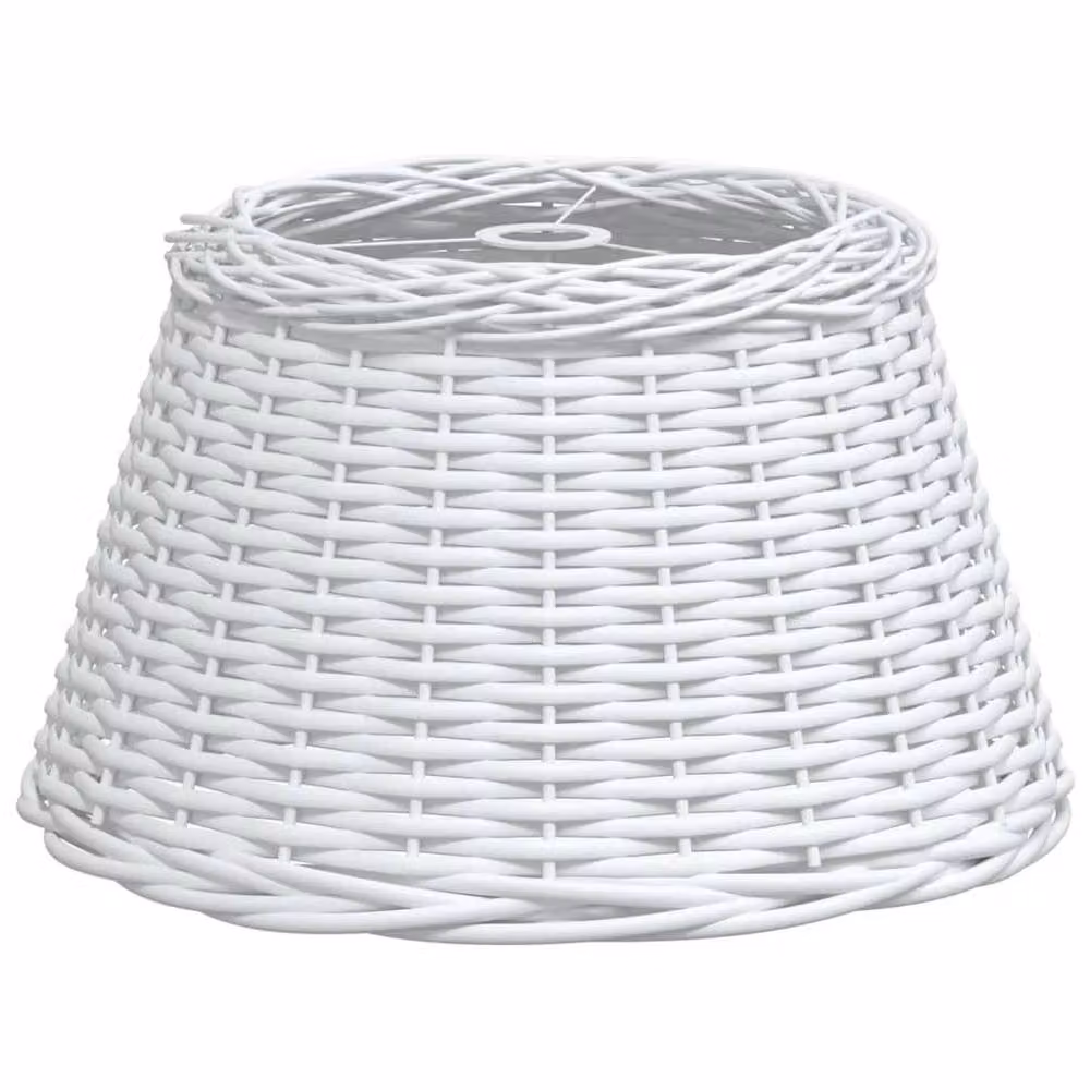 Berkfield Home Charming White Wicker Ceiling Lamp Shade, W: 50 cm, D: 50 cm, H: 30 cm – 2