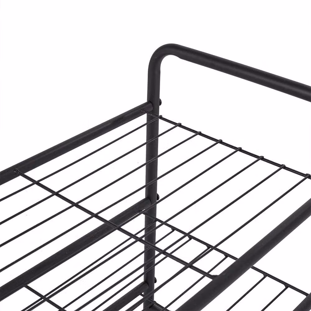 VOGREX 3 Tier Metal Shoe Rack in Black for Hallway Storage – 3