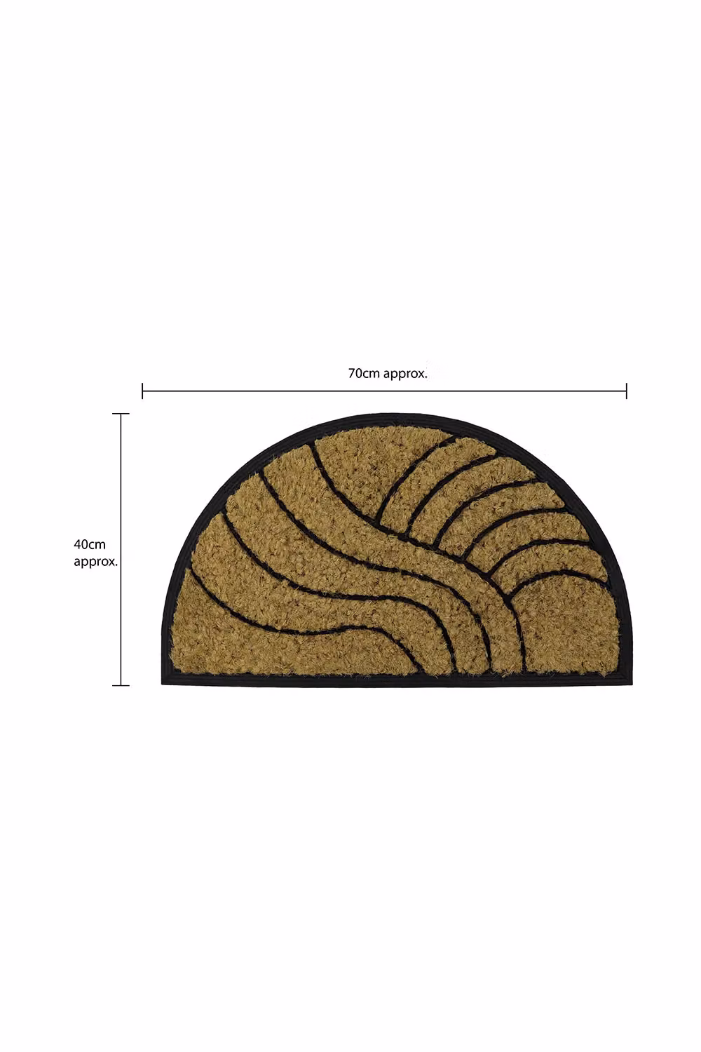 JVL Comfort Halfmoon Semicircular Coir and Rubber Tuffscrape Doormat, Nature Graphic, W/D: 70 x 40 cm, Beige/Sand/Brown – 5
