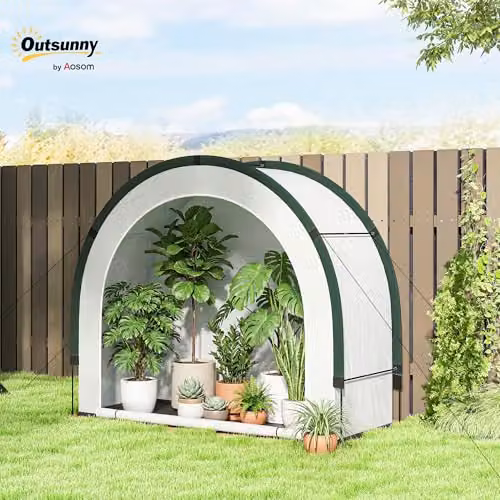 Outsunny Foldable Mini Greenhouse in Green, W/D/H: 200 x 80 x 164 cm – 2