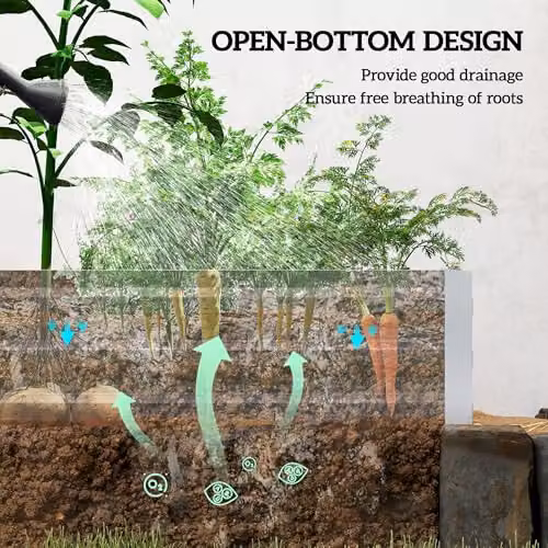 Outsunny Galvanised Steel Raised Garden Bed Metal Planter Box, Silver, W: 241 cm, D: 90.5 cm – 3