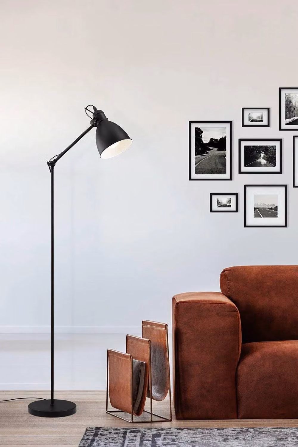 Eglo Priddy Industrial Metal Floor Lamp in Black, Height: 137 cm – 4