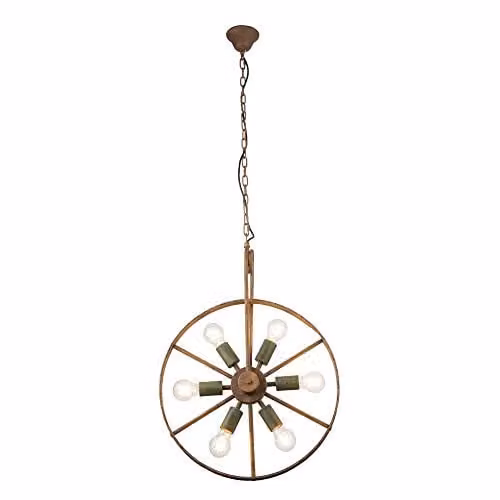 Netlighting Tonu Spherical Pendant Ceiling Light in Green and Bronze with 6x E27 Metal Design