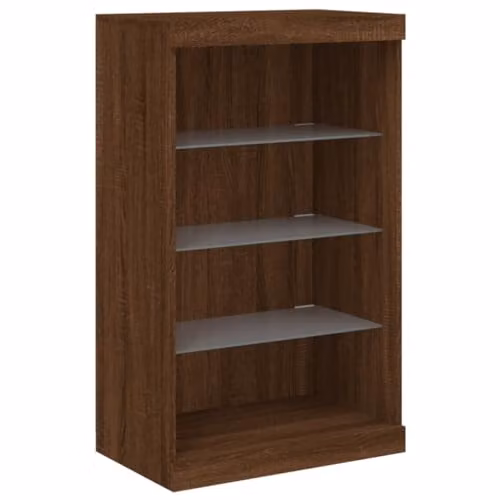 vidaXL Modern Brown Sideboard with Integrated LED Lights, W: 60.5 cm, D: 37 cm, H: 100 cm