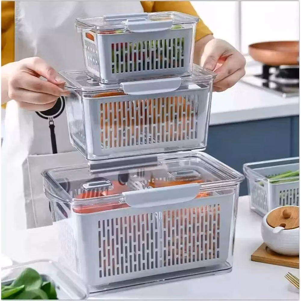 Kelvenix Multipurpose Airtight and Leakproof Refrigerator Storage Box in Transparent Plastic – 4