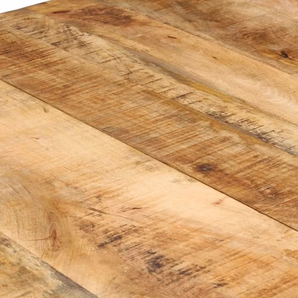 Berkfield Home Rectangular Dining Table in Brown Rough Mango Wood, W/D/H: 160 x 80 x 76 cm – 3