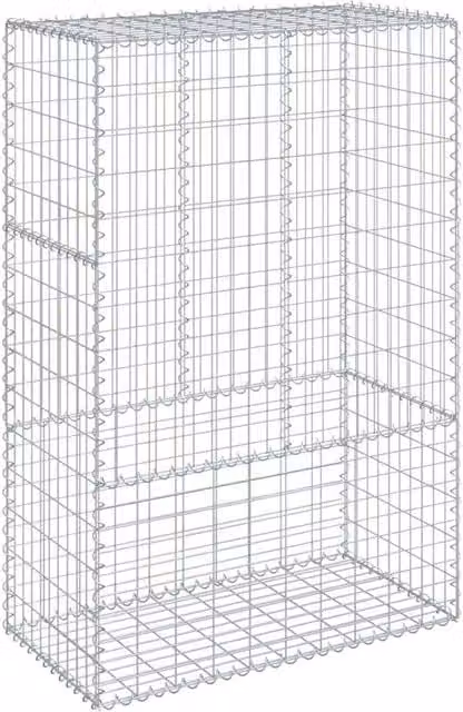 Berkfield Home Silver Galvanised Steel Gabion Basket with Cover, W: 100 cm, D: 50 cm, H: 150 cm