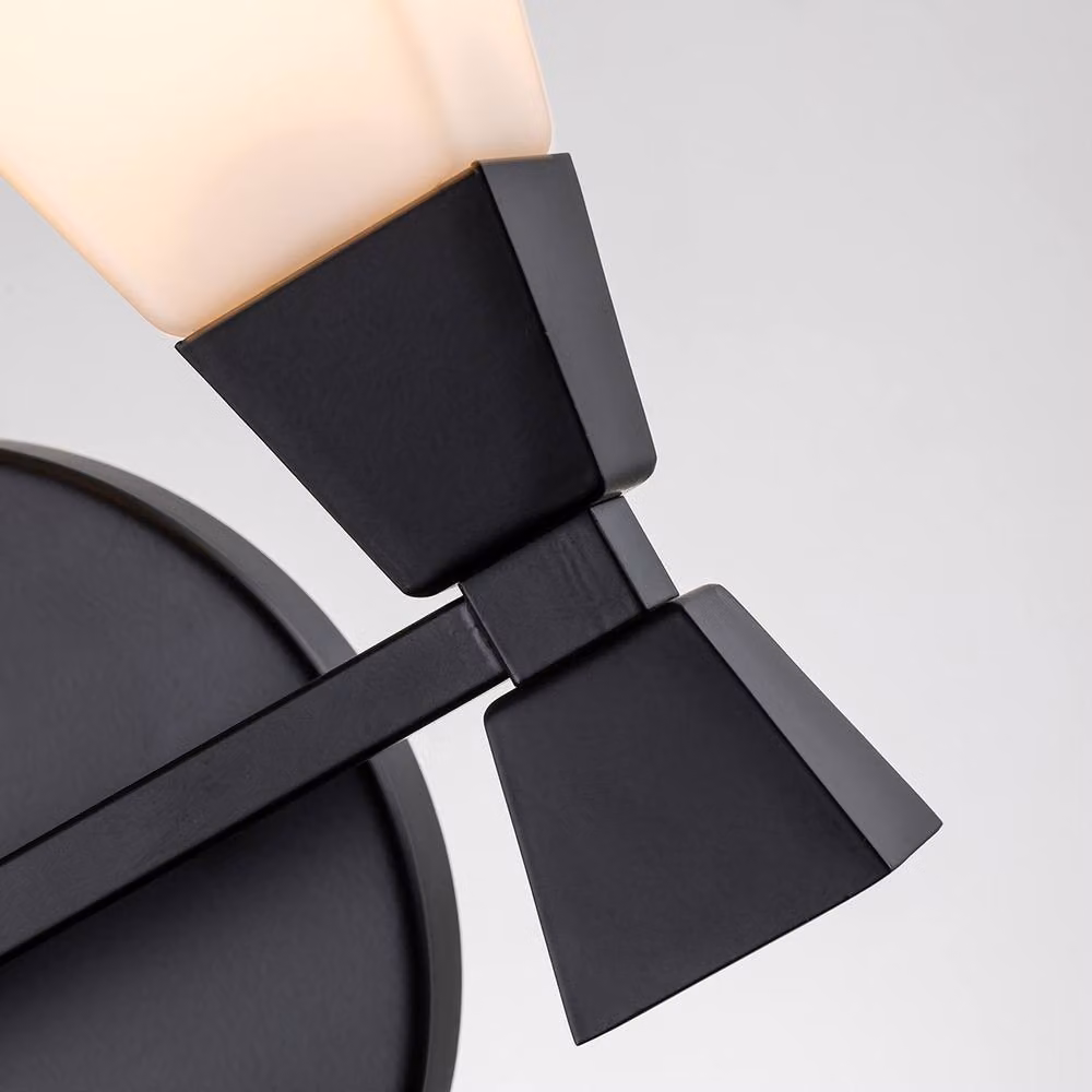 Netlighting Bowtie 2 Light Bathroom Wall Lamp in Matte Black, IP44 Rated – 3