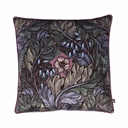 J Rosenthal & Son Laurence Llewelyn-Bowen Rambleicious Luxe Velvet Filled Cushion in Dark Green and Multicolour Floral Damask Pattern, W/D/H: 55 x 55 x 55 cm – 3