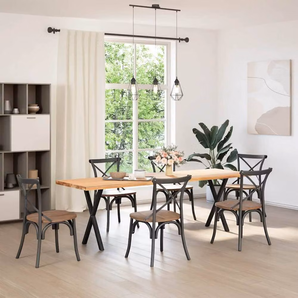 Berkfield Home Modern X-Shaped Dining Table Legs, 2 Piece Set, Black Steel, W: 50 cm, H: 72-73 cm – 3