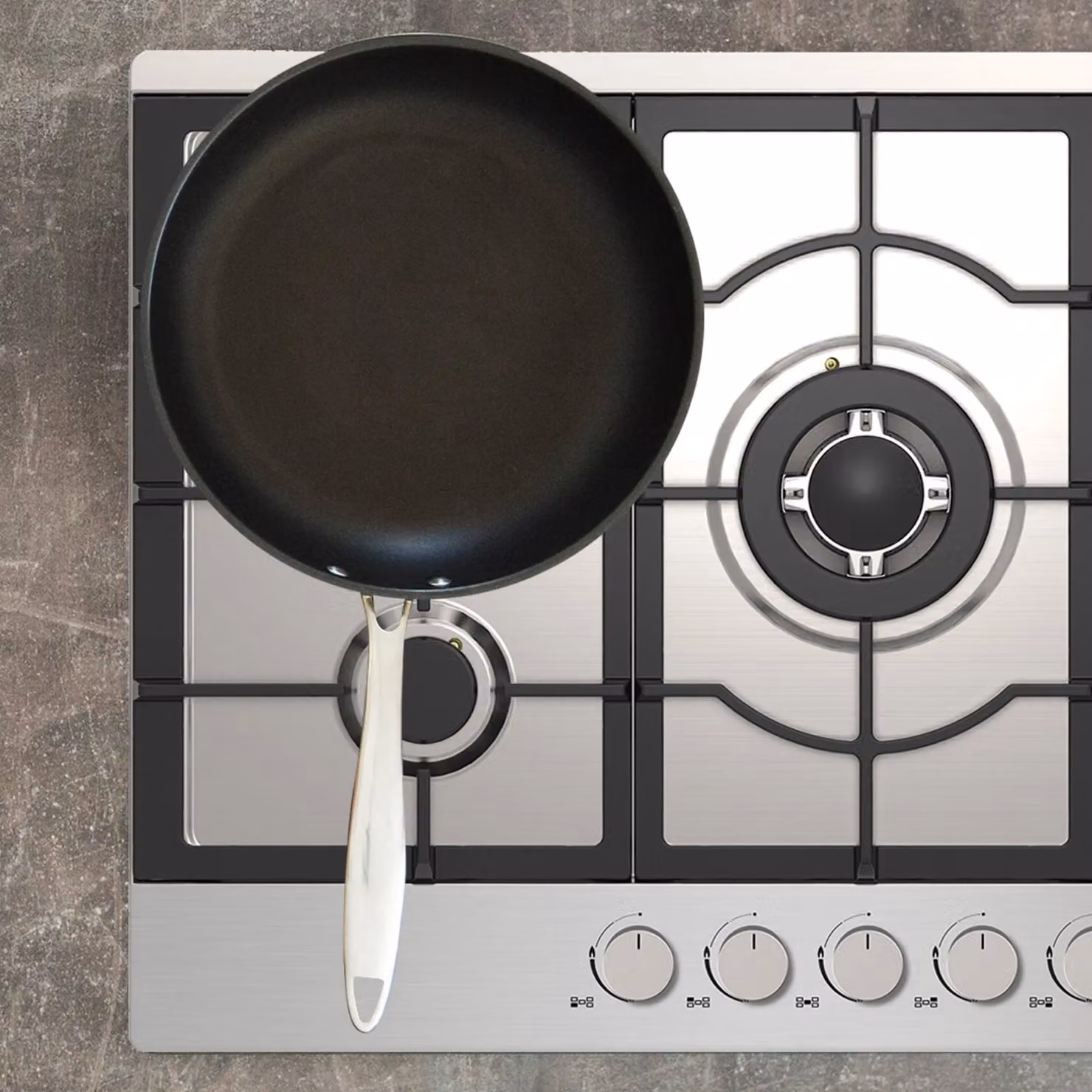 Statesman 5 Burner Built-in Gas Hob in Silver, Width: 75 cm – 2