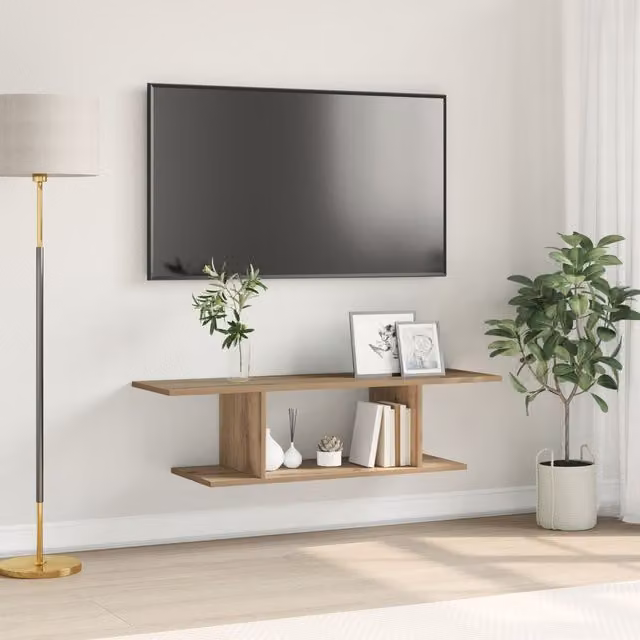 Berkfield Home TV Cabinet with Shelf in Brown, W: 103 cm, D: 26.5 cm, H: 26.5 cm – 1