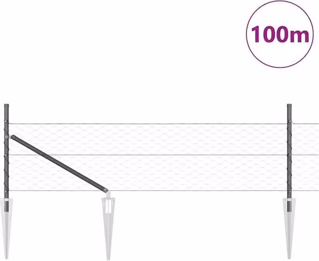 Berkfield Home Grey Steel Hexagon Fence, H: 0.5 m x W: 100 m – 1