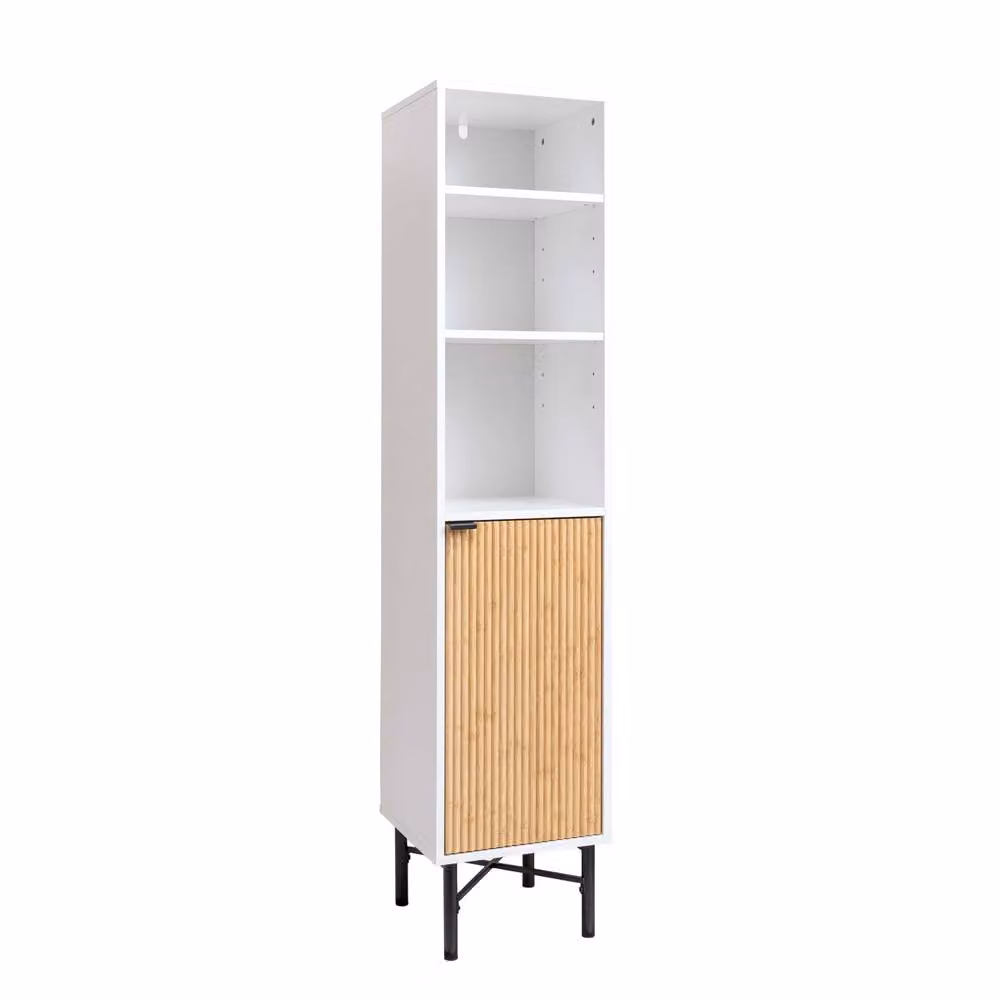 Nöa and Nani Rökstorp Single Door Bathroom Tallboy in White – 2