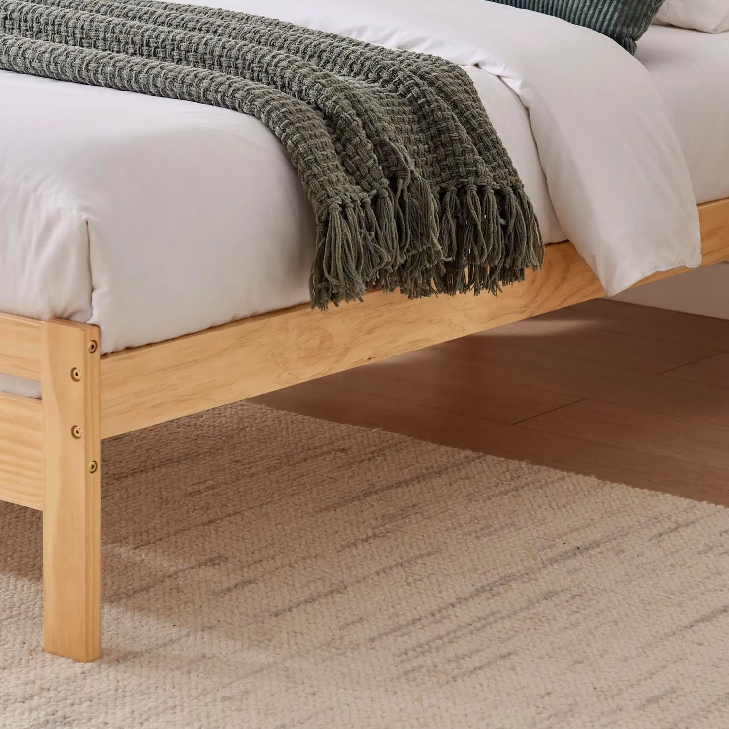 FurnitureboxUK Declan Solid Pine Double Bed Frame, Brown, 140 x 200 cm – 2