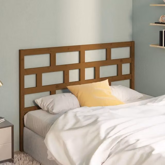 Berkfield Home Rustic Solid Wood Pine Bed Headboard in Honey Brown, W: 126 cm, D: 4 cm, H: 100 cm – 1