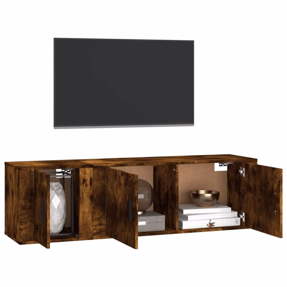 Berkfield Home 2 Piece Smoked Oak TV Cabinet Set in Brown – 3